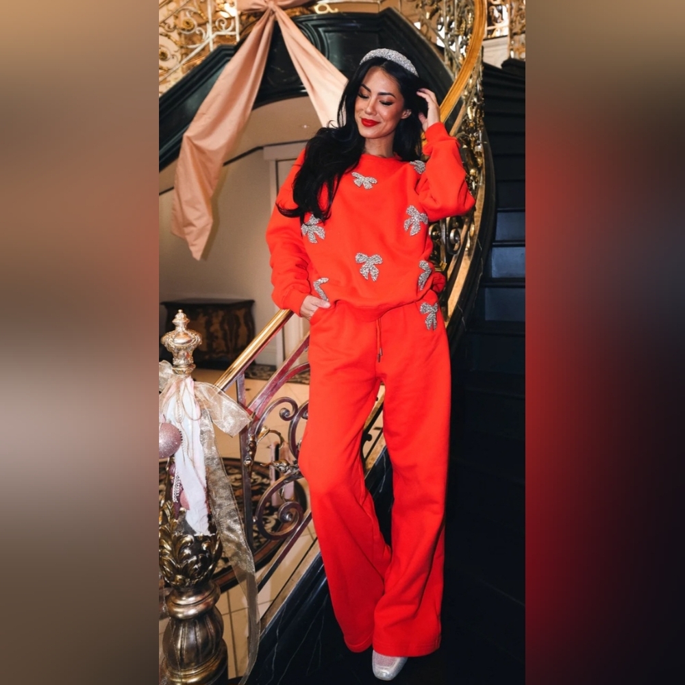 Ivy City Co Red Bow Pants